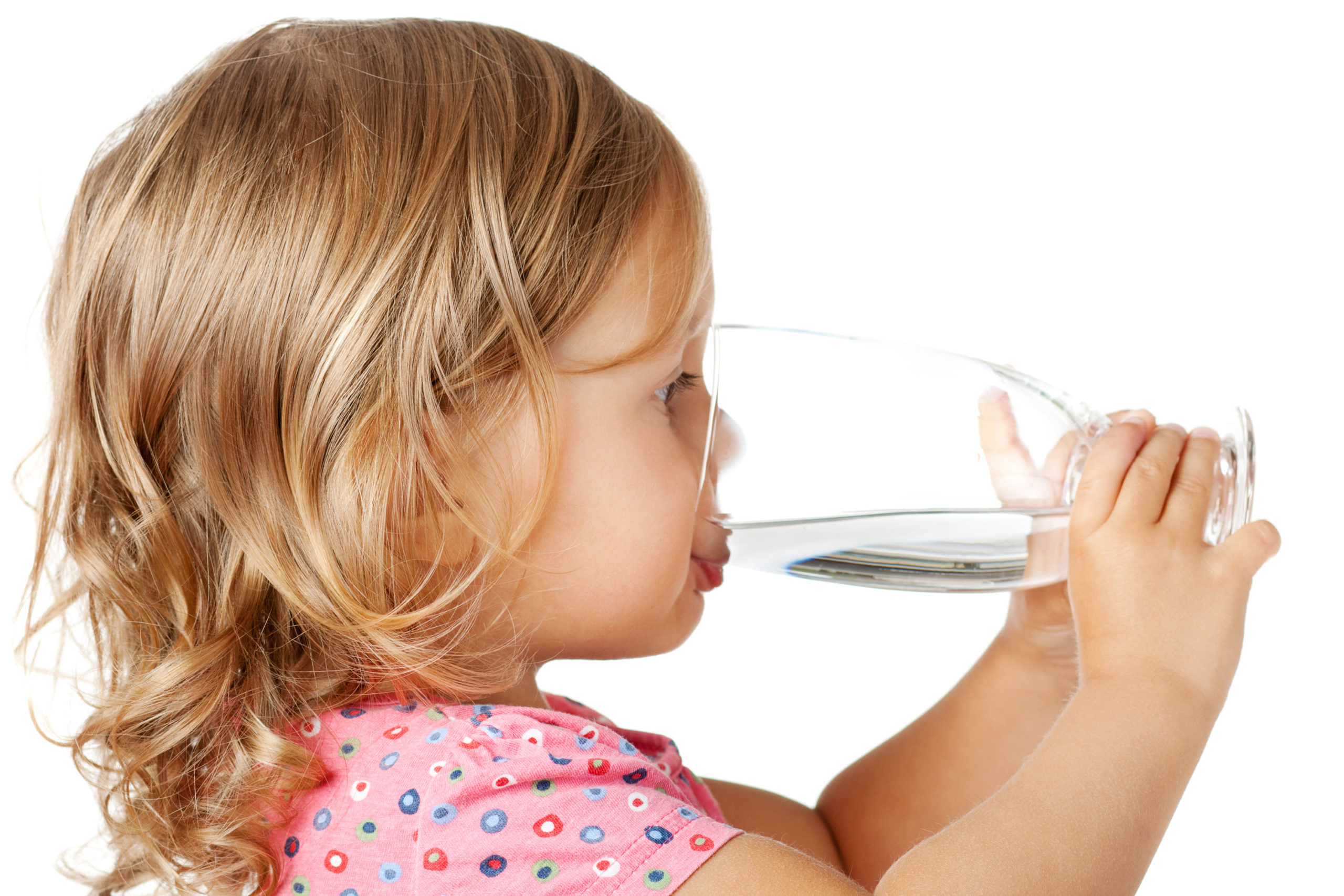Girl drinking clean water